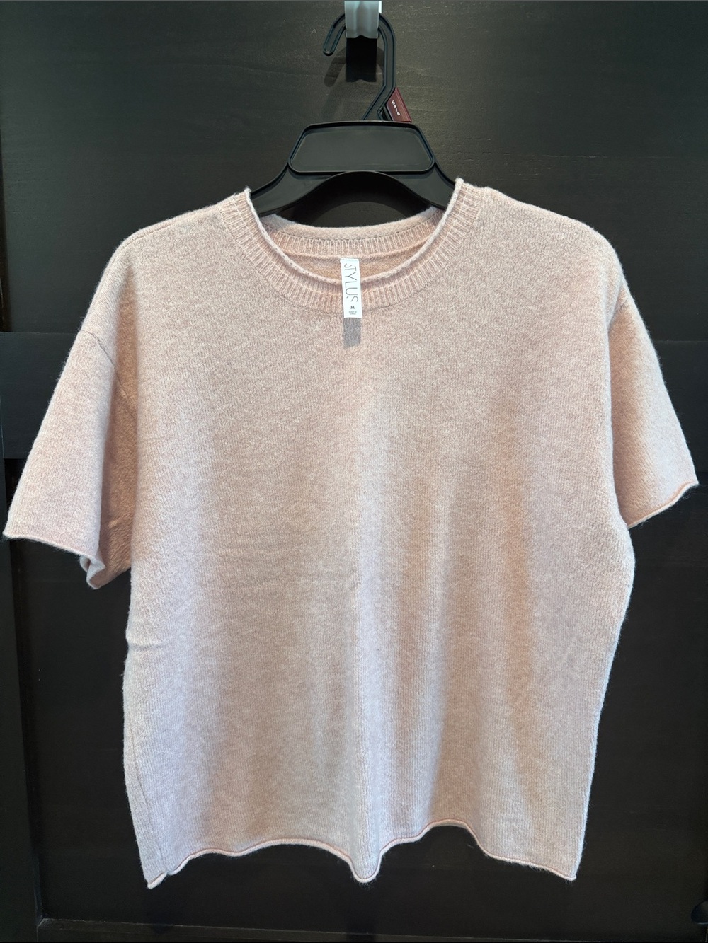 STYLUS Soft Knit Crewneck Sweater in Blush Pink